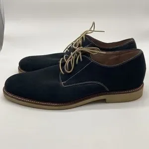 Banana Republic men’s 9.5 Dark Blue Suede leather Derby Oxford Shoes lace up Banana Republic Mens Blue Lace Up Suede | Mercari main image 4